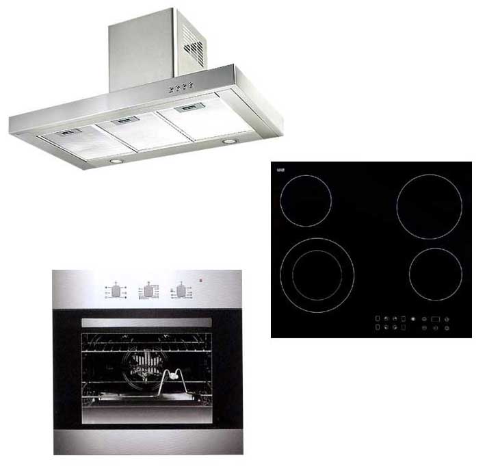 EF Elba Professional Electric Cooktop, Built - in Oven and Range Hood Combo for 220 Volts - 220 - Electronics