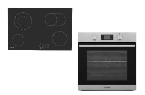 GE / Hotpoint HR724B/220V/H Ceramic electric Cooktop 30" and GE / Hotpoint SA2540H/220v/IX 24" Built in 60cm wide Stainless Steel Electric Oven - 220 - Electronics