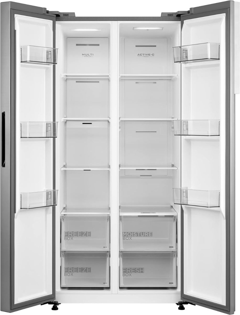 Midea 220 volts Side by Side refrigerator Fridge 460 liter Silver 220v 240 volts 50 hz MDRS619FGF46220v - 220 - Electronics