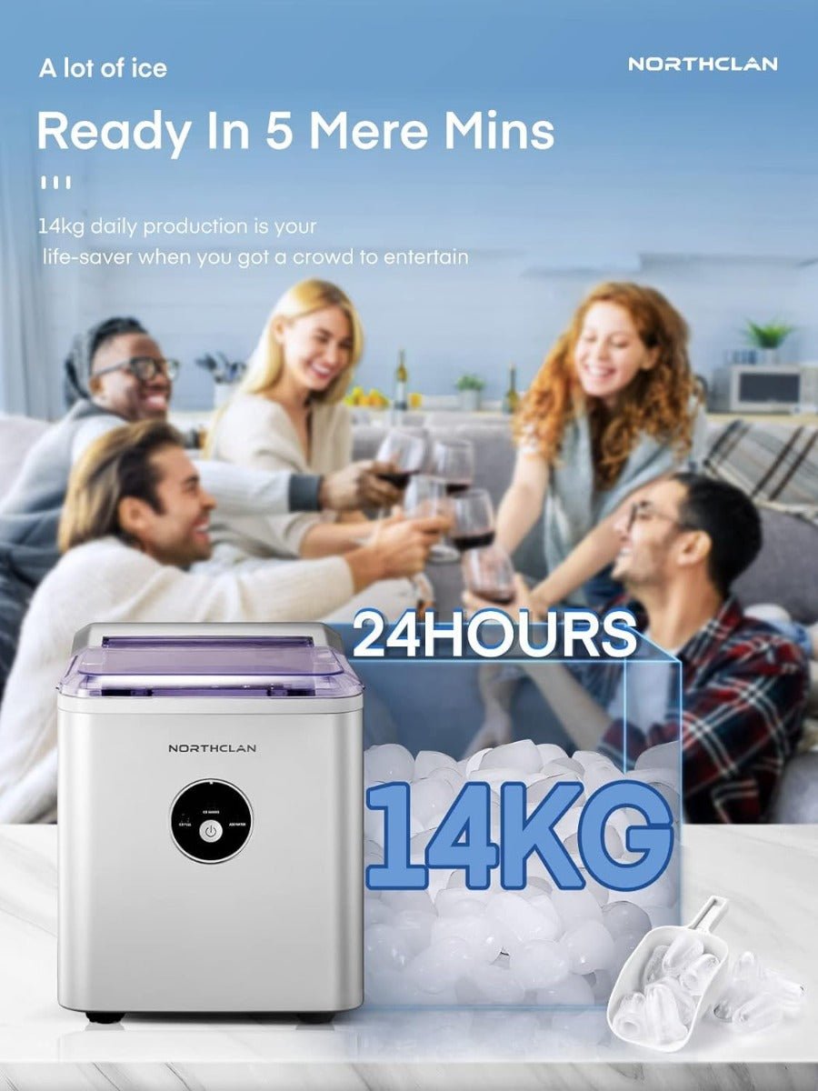 Northclan 220 volts Ice Maker 220 volts 50 hz ice cube maker counter top 2 Liter water tank ICM1226 - 220 - Electronics