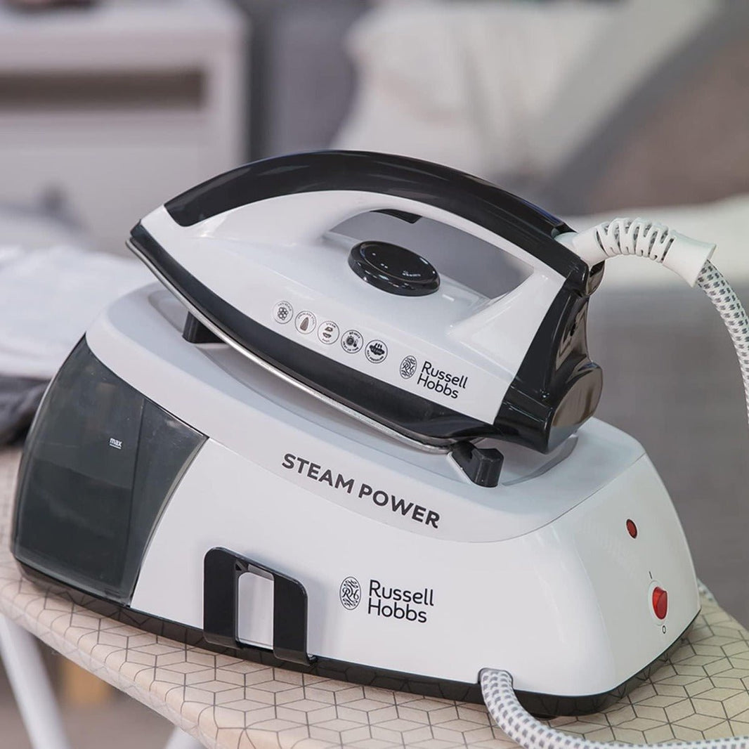 Russell Hobbs 220 volts Steam Iron Power steam Generator non stick 2400 watts 110g shot of steam 220v 240 volt model RH24420 - 220 - Electronics