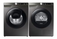 Samsung 220 volt washer front load silver 9 KG with ADD WASH WW90T55/220V/S1GR and Samsung 220 volt 8KG Dryer Silver Graphite Heat Pump Ventless Self Condensing DV80T5220A - 220v - SGR - 220 - Electronics