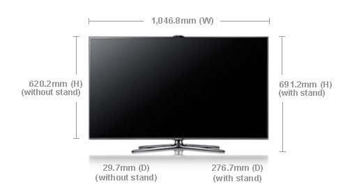 Samsung UA46ES7500 46" Multi - System 3D LED Smart TV 110 220 240 volts pal ntsc - 220 - Electronics