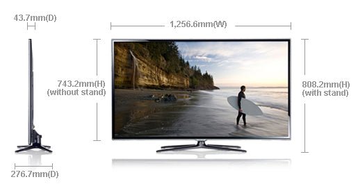 Samsung UA55ES6600 55" Multi - System LED 3D TV 110 220 240 volts pal ntsc - 220 - Electronics