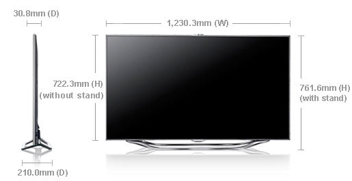 Samsung UA55ES8000 55" Multi - System 3D LED Smart TV 110 220 240 volts pal ntsc - 220 - Electronics