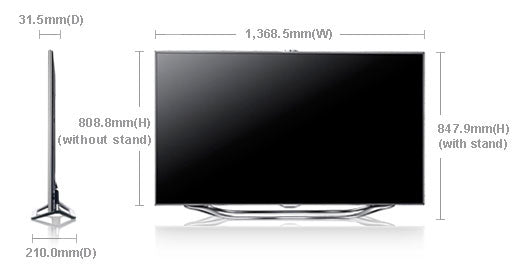 Samsung UA60ES8000 60" Multi - System 3D LED Smart TV 110 220 240 volts pal ntsc - 220 - Electronics