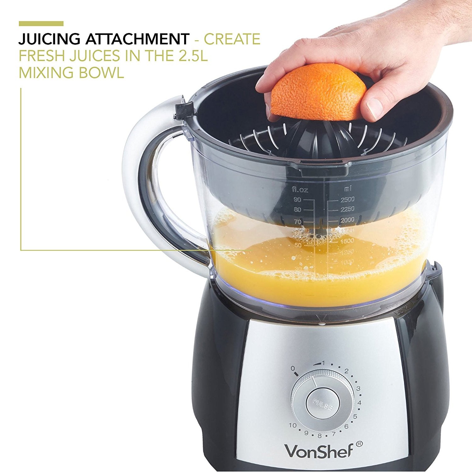 Vonshef 220 volts Food Processor with Juicer attachment 220 240 volt 50 hz 13110 - 220 - Electronics