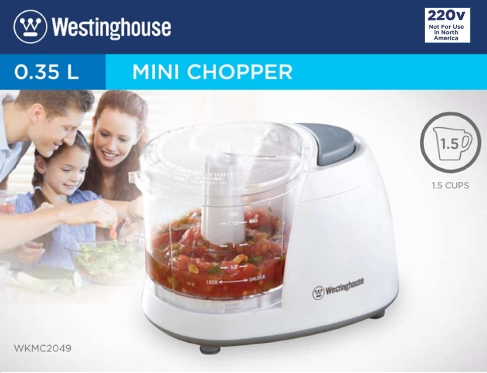 Westinghouse 220 volts Mini Chopper Food Processor Food Chopper 220v 240 volts 50 hz / WKMCG001WH - 220 - Electronics