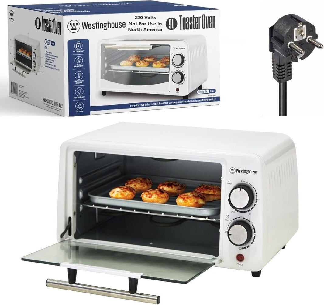 Westinghouse 220 volts toaster oven 4 slice size white color 220v 240 volts mini oven - 220 - Electronics