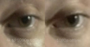 Comparison between downsampled 4K and standard 1080p.