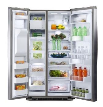 220 Volt GE GSE27NGBCSS Side by Side Refrigerator - 220v volt electronics