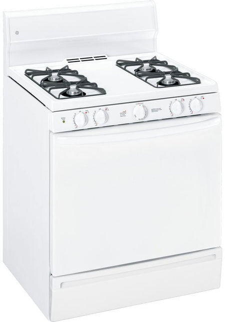 220 Volt GE JGBS14PCD WW 30" Free Standing 220 Volt Gas Range 230-240 Volt