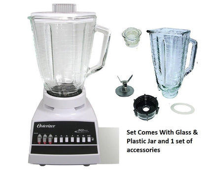 220 Volt Oster 4173 10 Speed Blender with Plastic & Glass Jar - 220 - Electronics