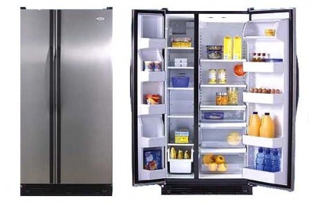 220 Volt Whirlpool ED2FHKXRL 23 cu.ft.Satina Side by Side Refrigerator 230 - 240 V - 220v volt electronics