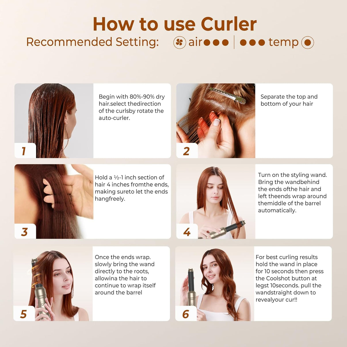 220v Hair dryer PRO-UKLIS 6 in 1 Hair Styler, Hair Dryer Brush & Airstyler with Automatic Hair Curler, Hair Straightener, Thermal Brush, Hot Airbrush complete styler kit model WK622W220v - 220v volt electronics