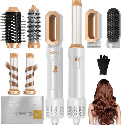 220v Hair dryer PRO-UKLIS 6 in 1 Hair Styler, Hair Dryer Brush & Airstyler with Automatic Hair Curler, Hair Straightener, Thermal Brush, Hot Airbrush complete styler kit model WK622W220v - 220v volt electronics