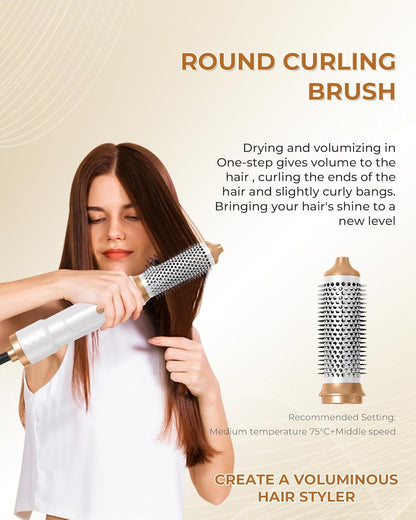 220v Hair dryer PRO-UKLIS 6 in 1 Hair Styler, Hair Dryer Brush & Airstyler with Automatic Hair Curler, Hair Straightener, Thermal Brush, Hot Airbrush complete styler kit model WK622W220v - 220v volt electronics