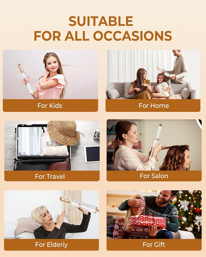 220v Hair dryer PRO-UKLIS 6 in 1 Hair Styler, Hair Dryer Brush & Airstyler with Automatic Hair Curler, Hair Straightener, Thermal Brush, Hot Airbrush complete styler kit model WK622W220v - 220v volt electronics