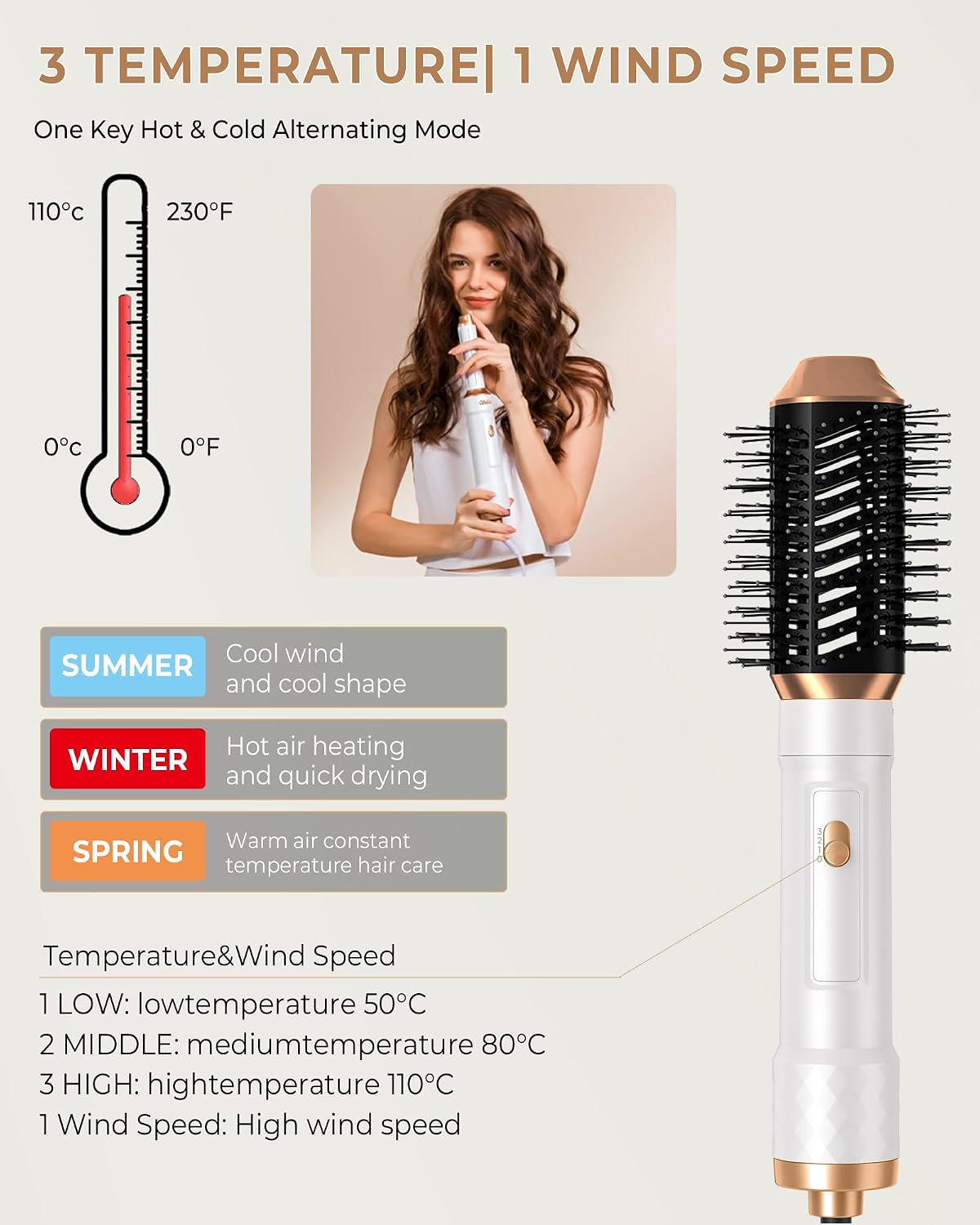 220v Hair dryer PRO-UKLIS 6 in 1 Hair Styler, Hair Dryer Brush & Airstyler with Automatic Hair Curler, Hair Straightener, Thermal Brush, Hot Airbrush complete styler kit model WK622W220v - 220v volt electronics