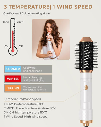 220v Hair dryer PRO-UKLIS 6 in 1 Hair Styler, Hair Dryer Brush & Airstyler with Automatic Hair Curler, Hair Straightener, Thermal Brush, Hot Airbrush complete styler kit model WK622W220v - 220v volt electronics