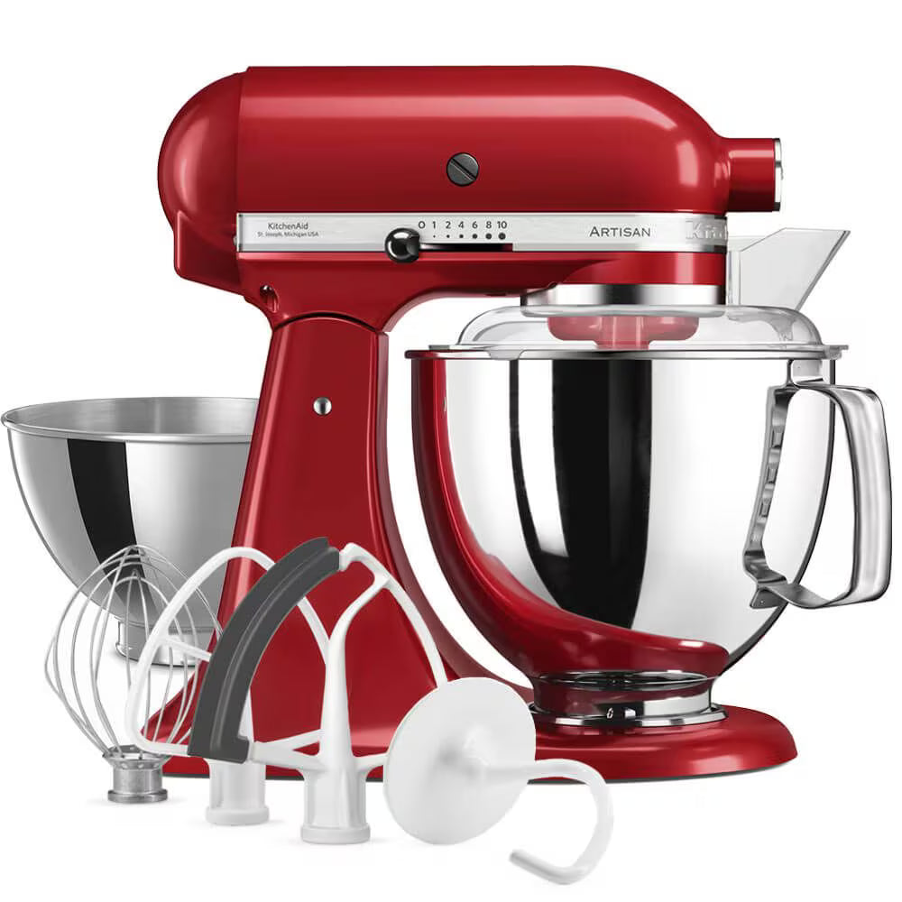 220 Volt KitchenAid 5KSM175PSEER Artisan Stand Mixer - Empire Red
