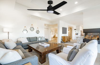 Blaupunkt INFINITY 56" 5-Blade 220v Ceiling Fan with LED Light & Remote, White — 220 Volt 50 60 hz (BKCFLW9836220v)