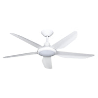 Blaupunkt LUX 52" 5-Blade 220v Ceiling Fan with LED Light & Remote, White — 220 Volt (BKCFLW9839220v)