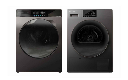 Sharp 220 Volt Front Load Washer and Dryer Set – 8.5kg Washer with 9kg Heat Pump Dryer 220V 50Hz ESFW85S & KDHT9JP