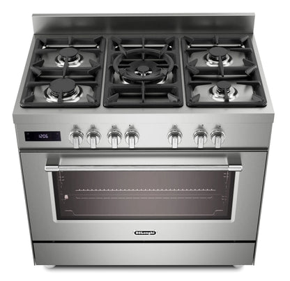 Delonghi 90CM Gas Range Stove 220v 240 volts Multifunctional with 5 burner, cast iron, and Conection oven 220 volt 50 hz PRO965MXX220v