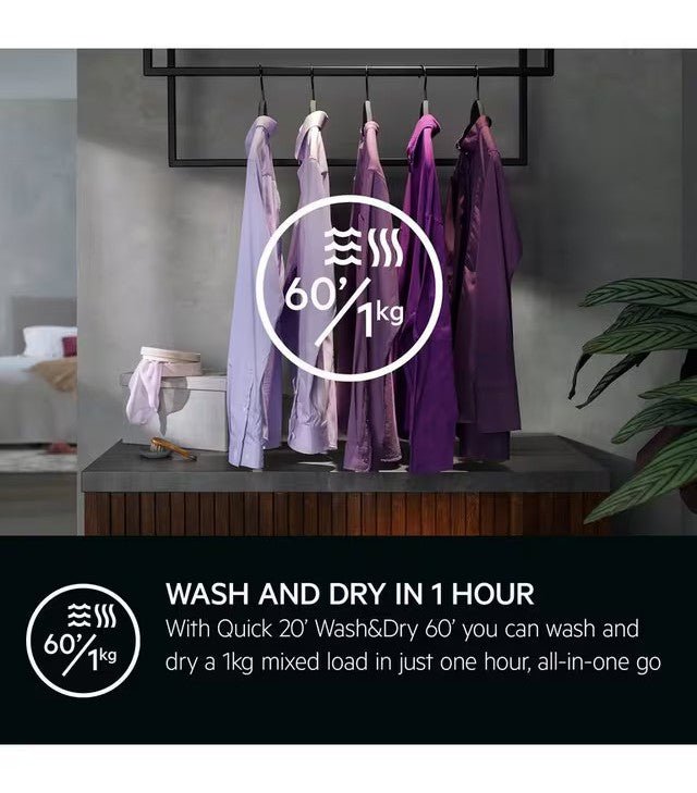 AEG 220 volts steam washer dryer combo 220v 240 volt 9 kg washer 5 kg dryer combo 50 hz for use overseas model LWR7195220v - 220 - Electronics