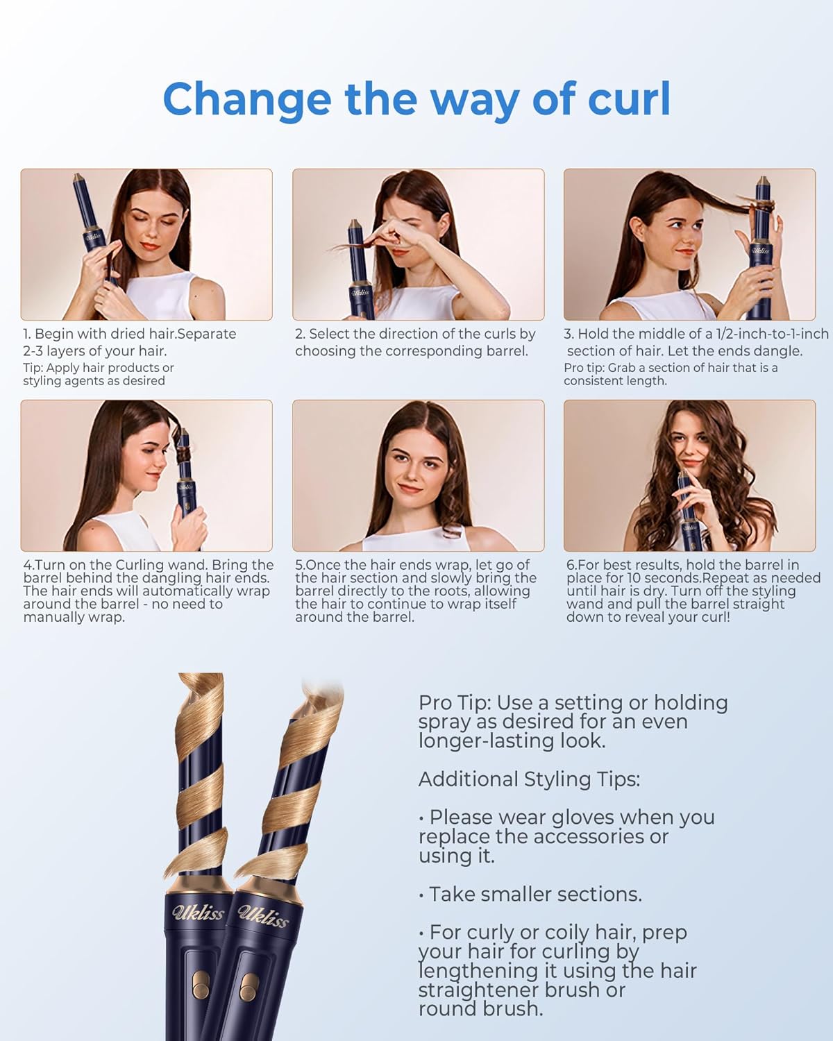 Airstyler with Automatic Hair Curler, Hair Straightener, Thermal Brush, Hot Airbrush complete styler kit model WK622W - 220v volt electronics