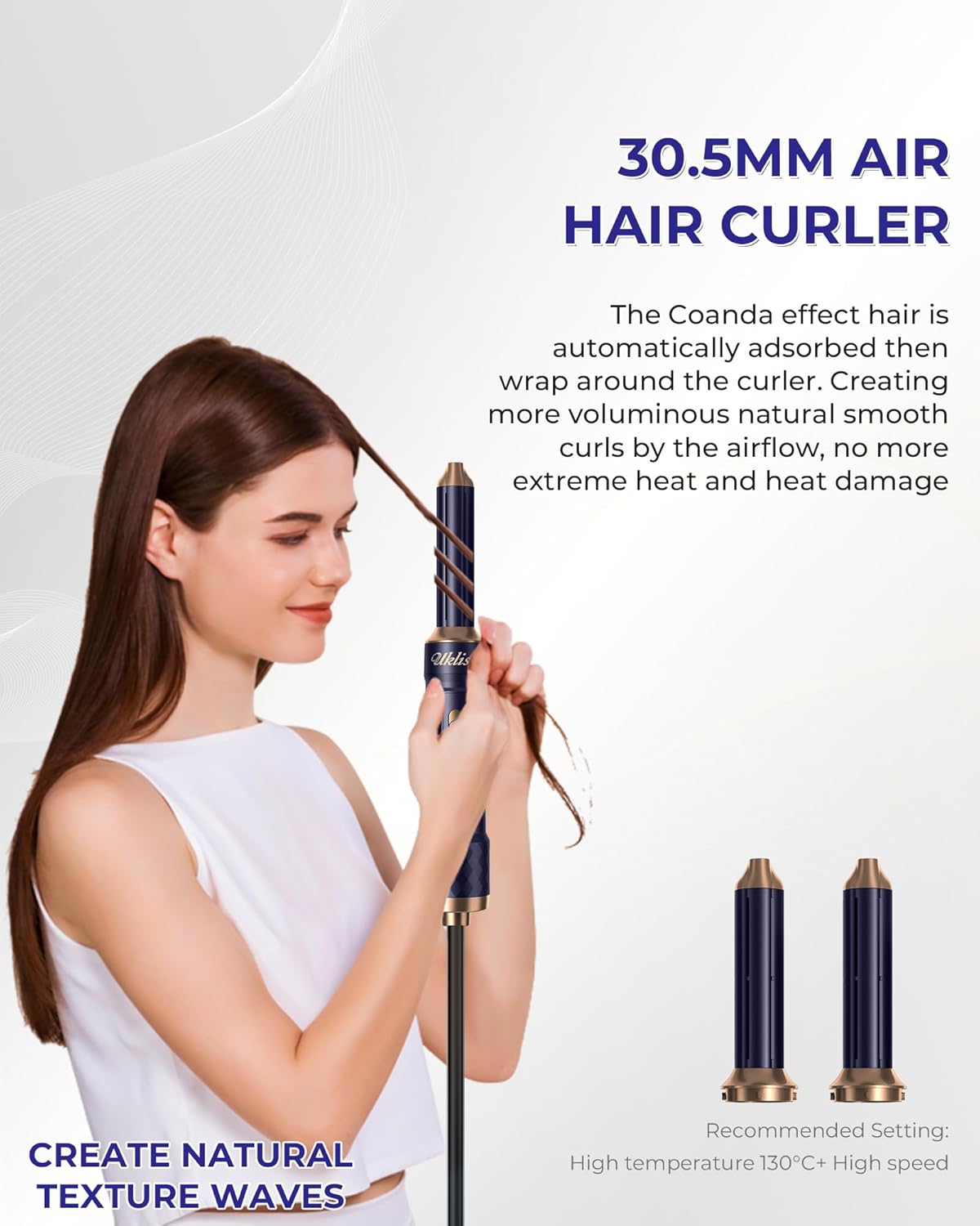 Airstyler with Automatic Hair Curler, Hair Straightener, Thermal Brush, Hot Airbrush complete styler kit model WK622W - 220v volt electronics