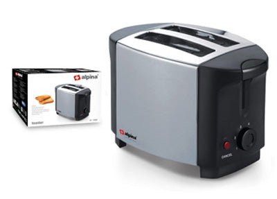 Alpina SF - 2508 220 Volt 2 - Slice Stainless Steel Toaster - 220 - Electronics