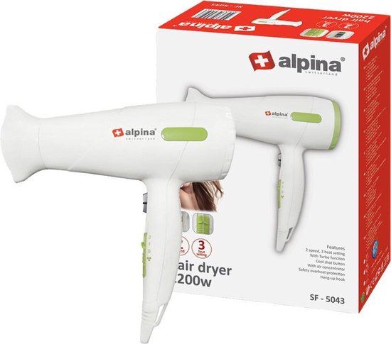 Alpina SF - 5043 Powerful 2200 Watts Turbo 220 volt Hair Dryer 220v 240 volts 50 hz - 220 - Electronics