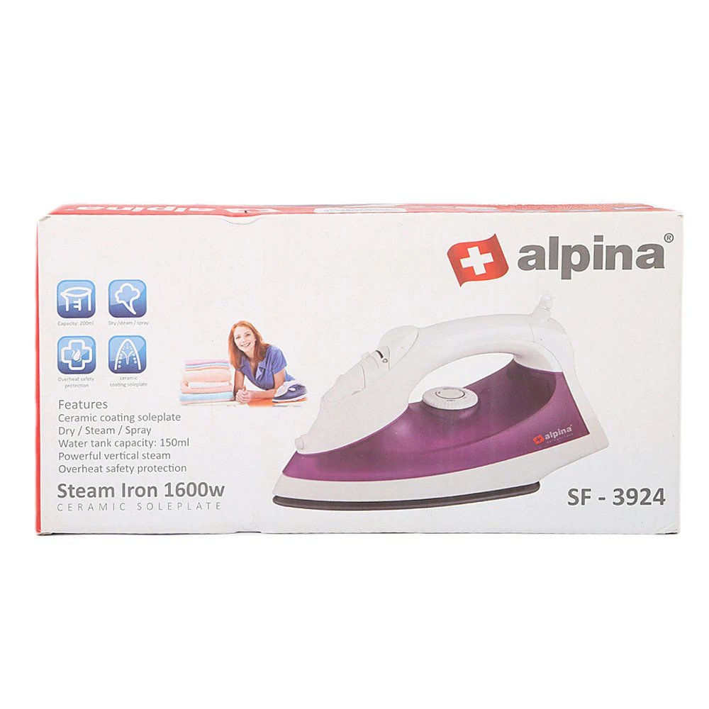 Alpina SF3924 220 volt Iron 1600 watts Steam Iron 220v 240 volts - 220 - Electronics