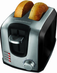 Black and Decker 220 volt 2 Slice Stainless steel Toaster BD - T2707 S 220v 240 volts 50hz - 220 - Electronics