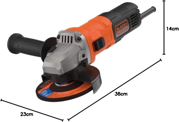 Black and Decker 220 volt Angle grinder with 5 cutting discs BEG010A5GB220v 115 mm 220 volt 240 volts - 220 - Electronics