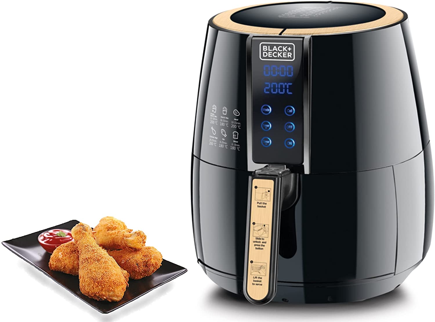 Black and Decker 220 volt Digital Air Fryer AF400 - B5 4 Liter Air Fryer 220V 240 Volts 50 hz - 220 - Electronics