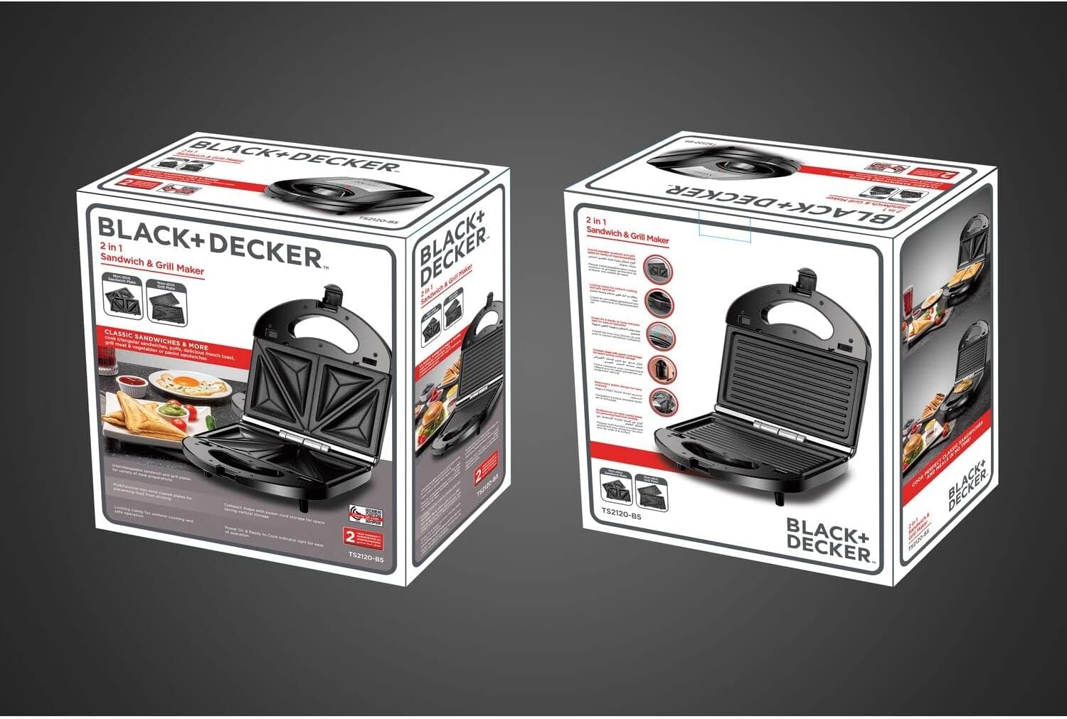 Black and Decker 220 volt grill and sandwich maker 2 in 1 220v 240 volts ts2120 - 220v volt electronics