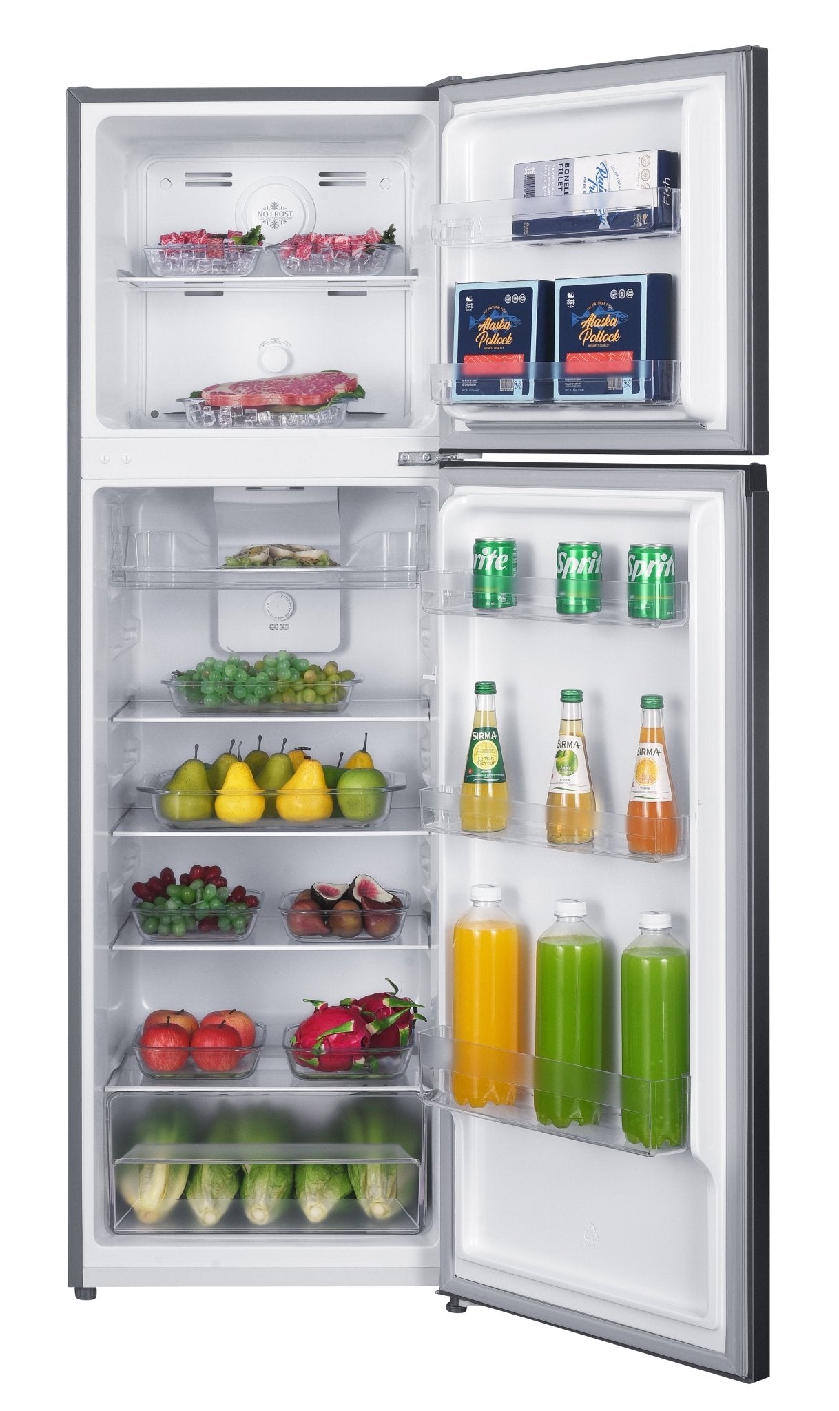 Black and Decker 220v Top Mount refrigerator Double Door 220 volt Fridge 250L with Freezer (BXRFS2D197A220v) - 220v volt electronics