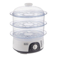 Black & Decker 220 volt steamer HS6000 10 liter 3 tier White food steamer 220v 240 volts 50 hz - 220 - Electronics