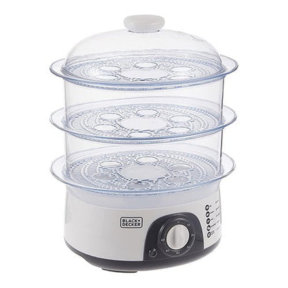 Black & Decker 220 volt steamer HS6000 10 liter 3 tier White food steamer 220v 240 volts 50 hz - 220 - Electronics