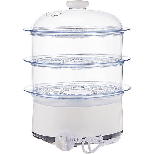 Black & Decker 220 volt steamer HS6000 10 liter 3 tier White food steamer 220v 240 volts 50 hz - 220 - Electronics