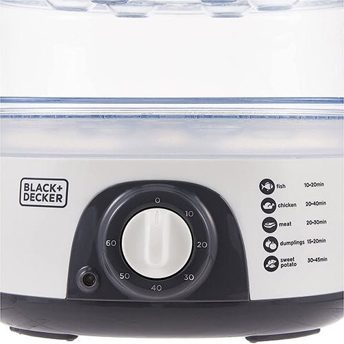 Black & Decker 220 volt steamer HS6000 10 liter 3 tier White food steamer 220v 240 volts 50 hz - 220 - Electronics