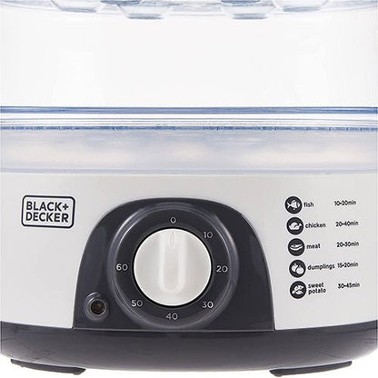Black & Decker 220 volt steamer HS6000 10 liter 3 tier White food steamer 220v 240 volts 50 hz - 220 - Electronics