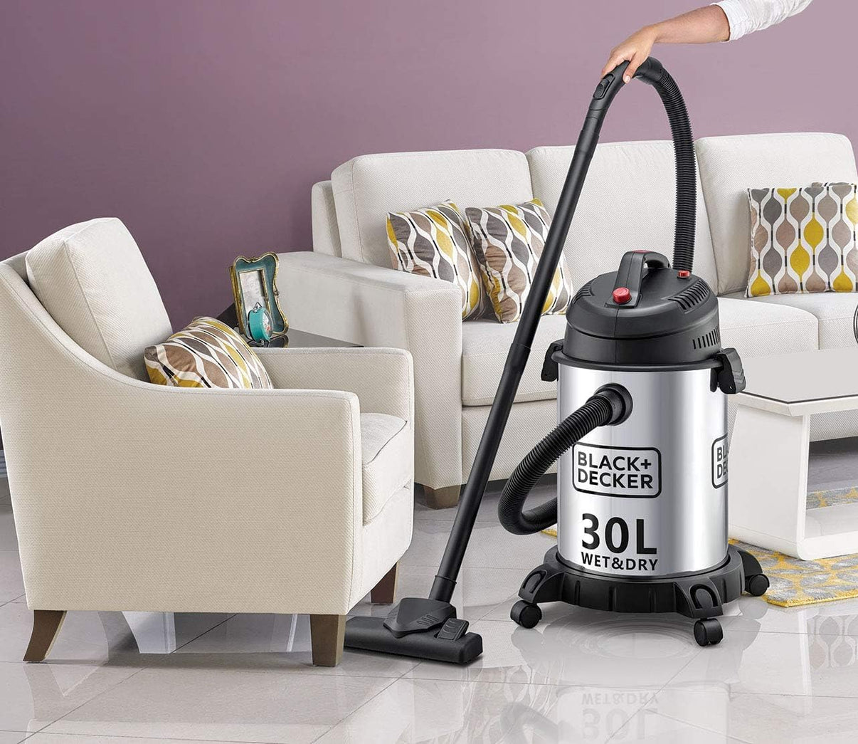 Black & Decker 220 volts wet dry shop vac 30 Liter WV1450 - B5 1600 Watts 30L Stainless Steel Wet & Dry Drum vacuum 220v 240 volt 50 hz - 220 - Electronics