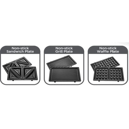 Black & Decker sandwich maker waffle maker and Grill TS2130 - B5 3 in 1 Sandwich Waffle Maker & Grill for 220v 240 volts 50 hz - 220 - Electronics