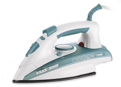 Black & Decker X1600 Steam Iron 220 volts 50 hz with 1750 Watts Steel Soleplate - 220 - Electronics