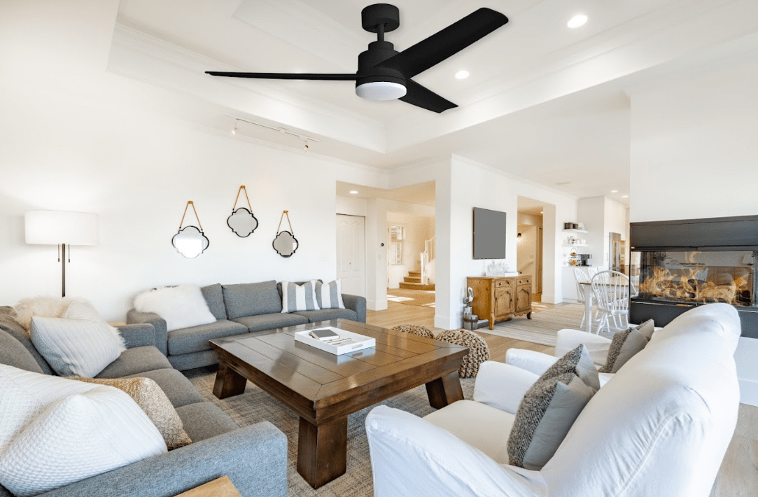 Blaupunkt INFINITY 56" 5-Blade 220v Ceiling Fan with LED Light & Remote, White — 220 Volt 50 60 hz (BKCFLW9836220v) - 220v volt electronics