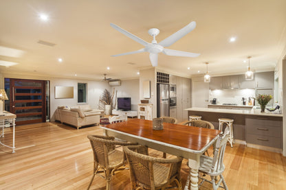 Blaupunkt INFINITY 56" 5-Blade 220v Ceiling Fan with LED Light & Remote, White — 220 Volt 50 60 hz (BKCFLW9836220v) - 220v volt electronics